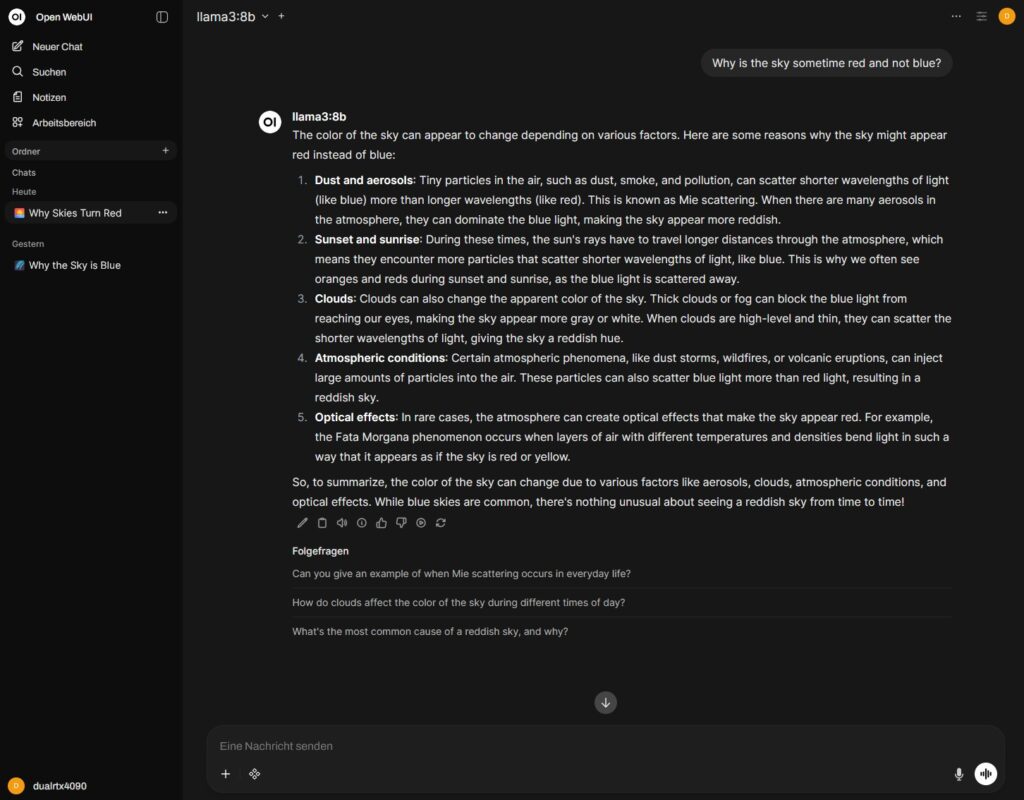 Open WebUI Chat Interface