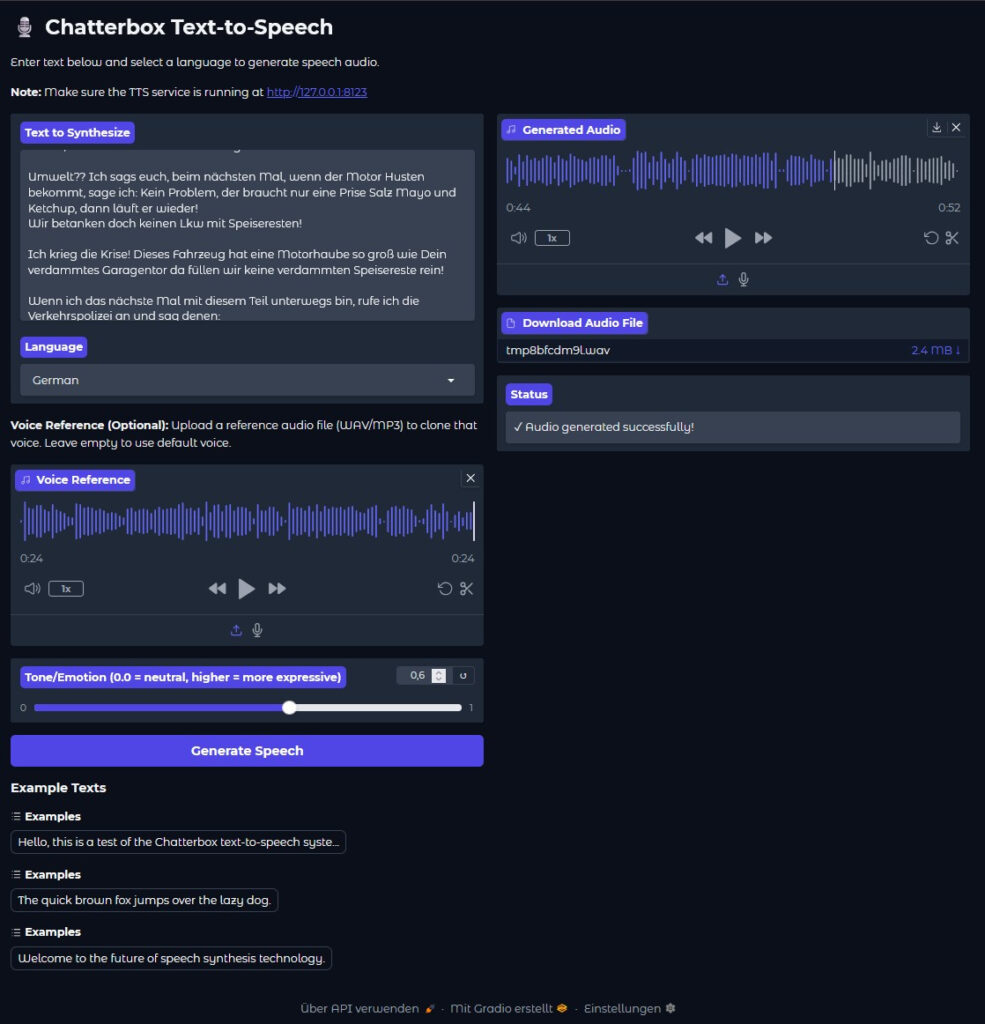 Chatterbox - Text-to-Speech web app