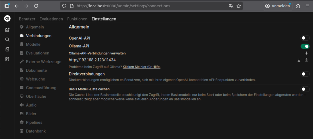 GIGABYTE AI TOP ATOM - Open-WebUI ollama connection
