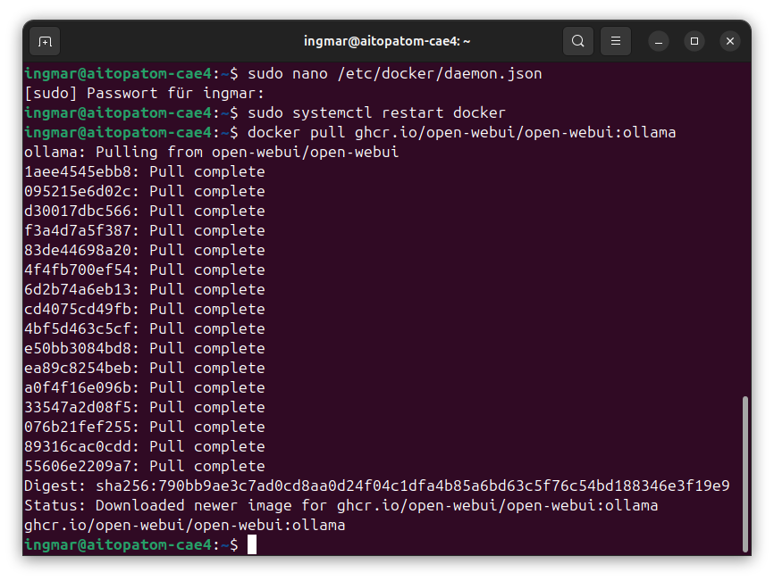 GIGABYTE AI TOP ATOM - Open-WebUI docker success