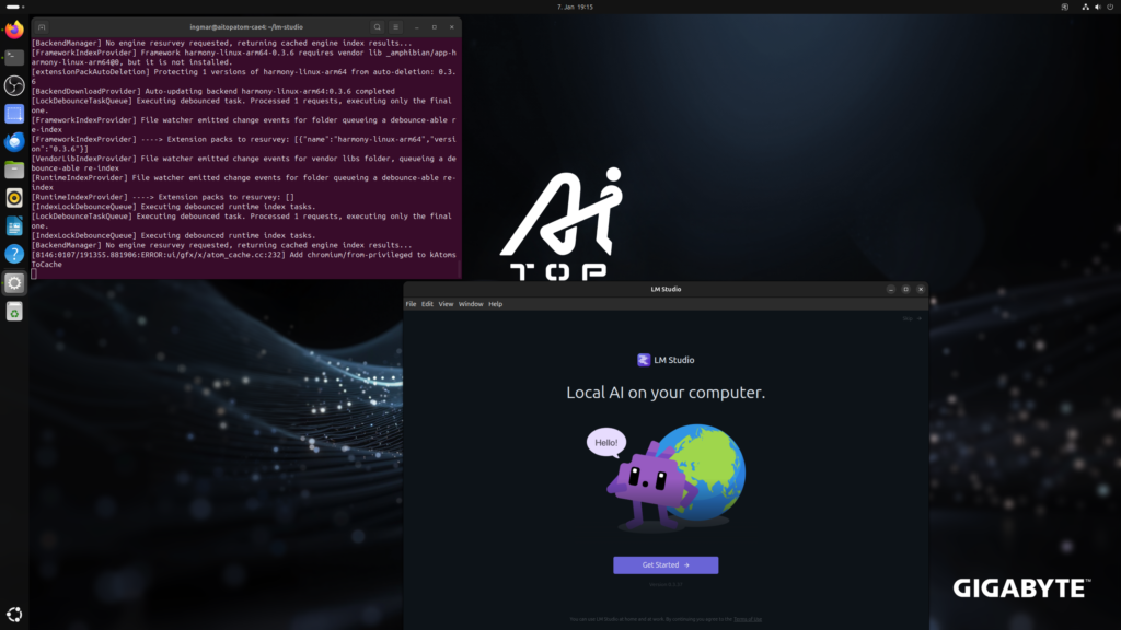GIGABYTE AI TOP ATOM - LM-Studio first start