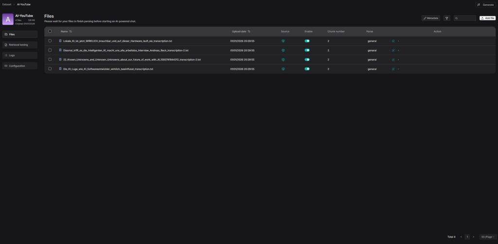 RAGFlow - dataset documents