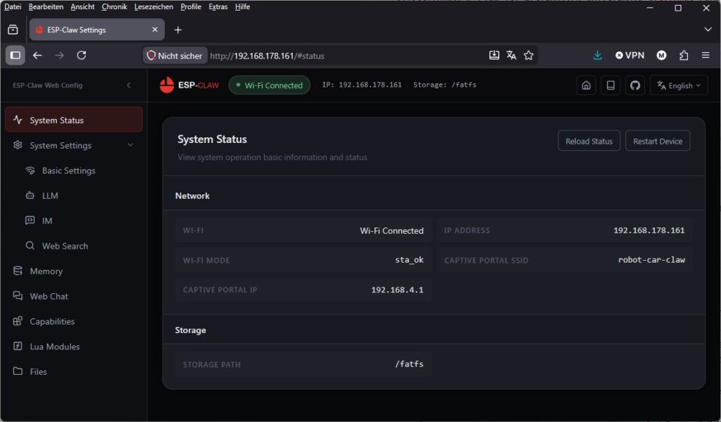 ESP-CLAW System Status