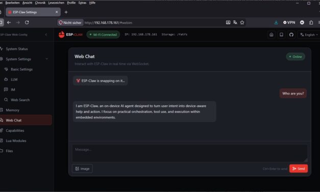 ESP-Claw mit dem eigenen Ollama-Server verbinden – Konfiguration und erste Chats