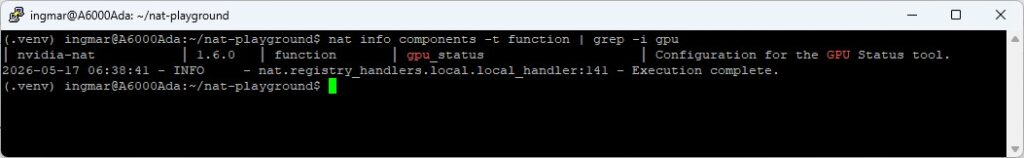 NAT GPU NVIDIA-SMI - tool installed