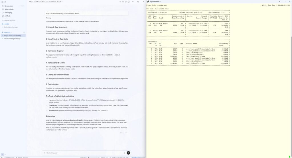 Hermes Agent Desktop-App - Lokale Inferenz