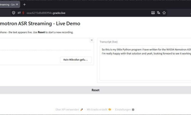 NVIDIA Nemotron ASR Streaming lokal installieren – Schritt-für-Schritt-Anleitung