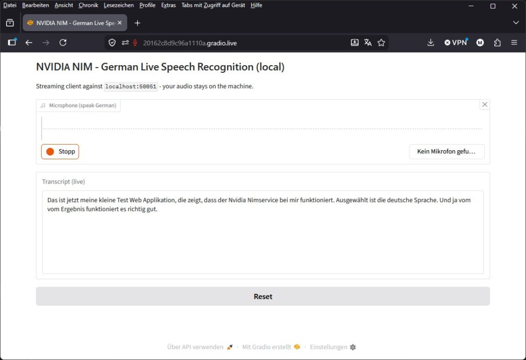 NVIDIA NIM ASR Web-App