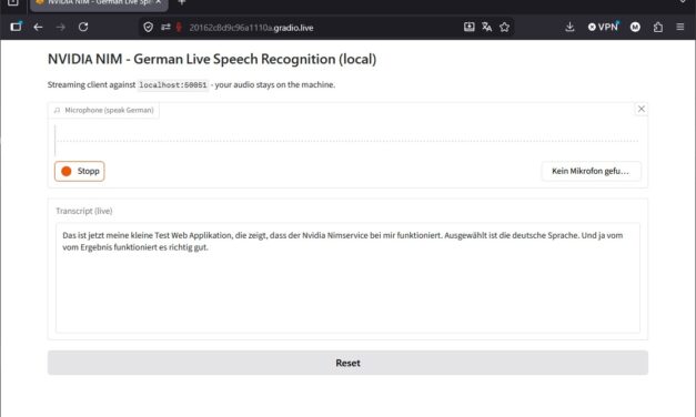 NVIDIA NIM lokal: deutsche Spracherkennung als Microservice betreiben