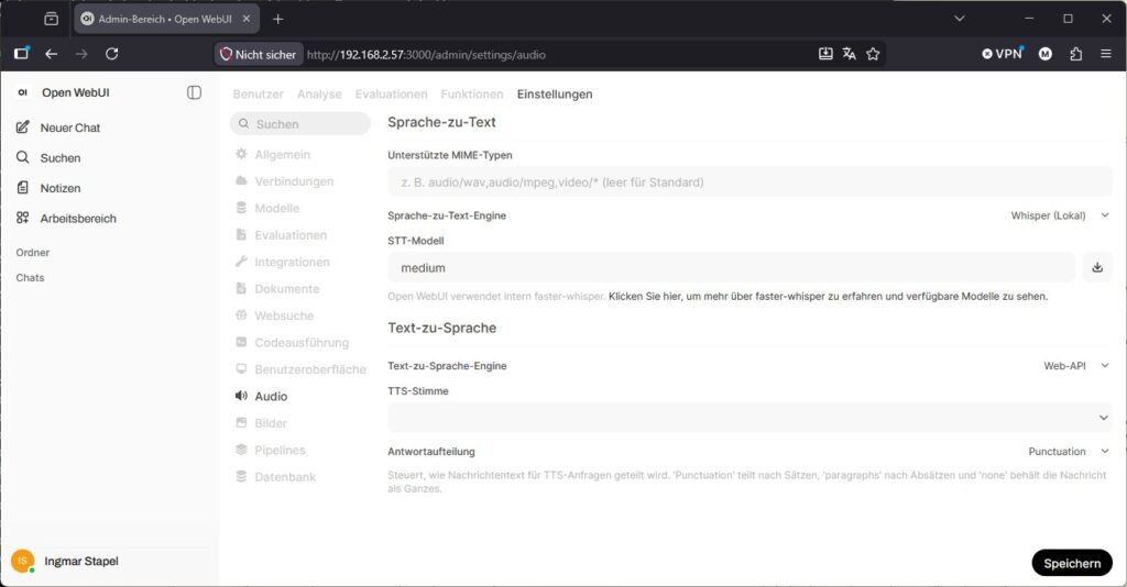Open WebUI Speech to Text (STT)