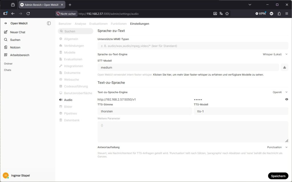Open WebUI - Text to Speech (TTS)