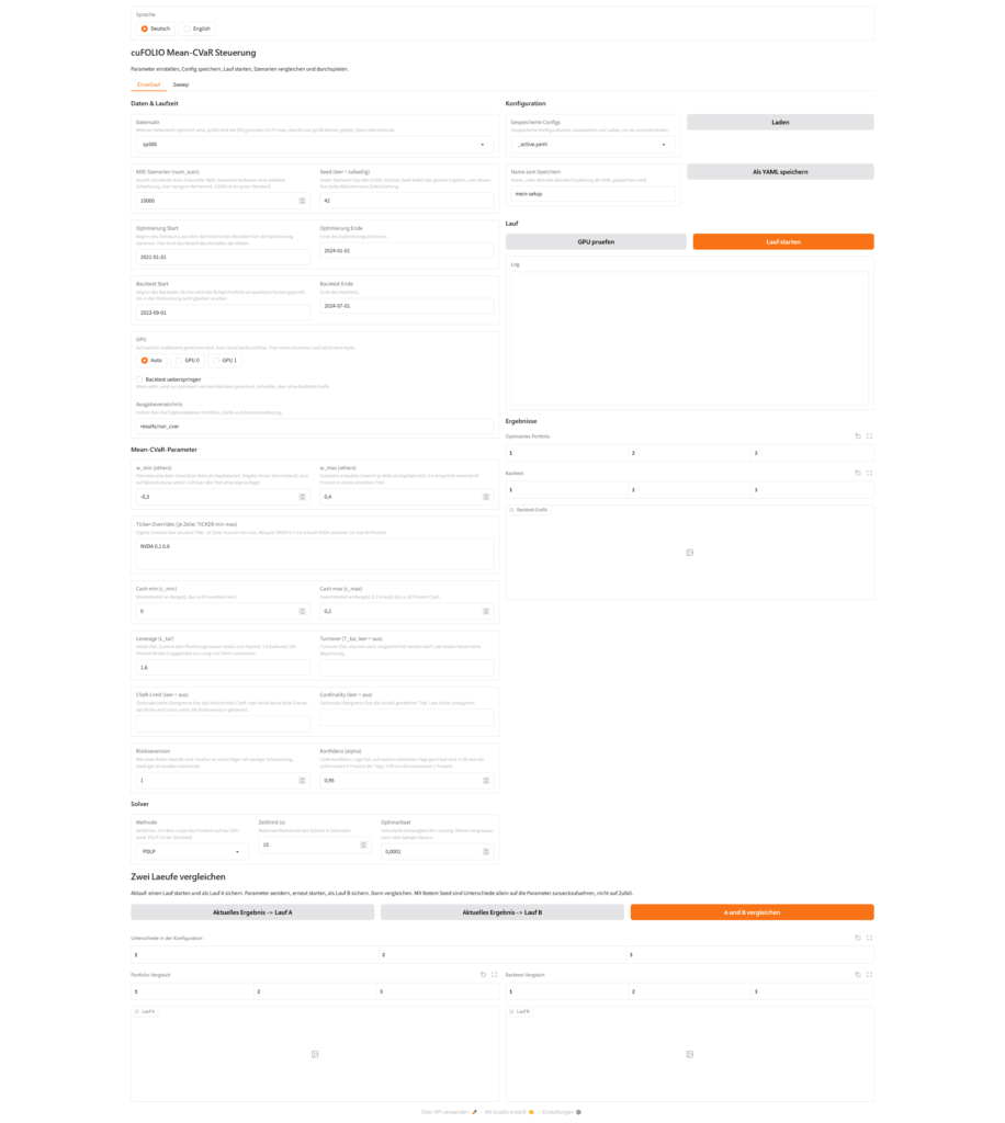 cuFOLIO Web-Interface