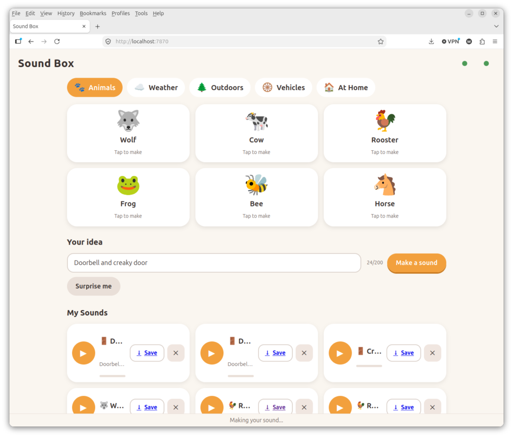 Sound-Box effect generator